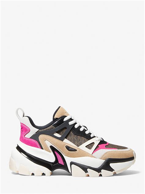 michael kors mixed media trainer|MICHAEL Michael Kors Nick Mixed Media Trainers .